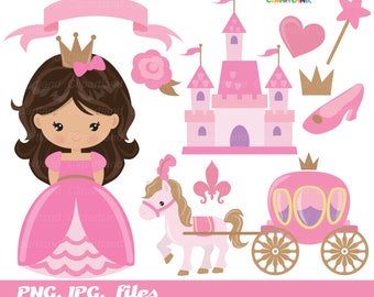 INSTANT Download. Cute princesse clip art. Cp_37. Personal and commercial use.