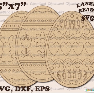 SOFORTIGER Download. SVG Paint Kit. Ostern DIY Färbung Ostereier Set. Single Line SVG-Schnittdatei für den Laser. E_4.