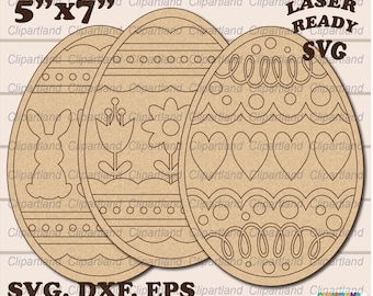 INSTANT Download. SVG Paint kit. Easter DIY Coloring Easter Eggs set. Single line svg cut file for laser. E_4.