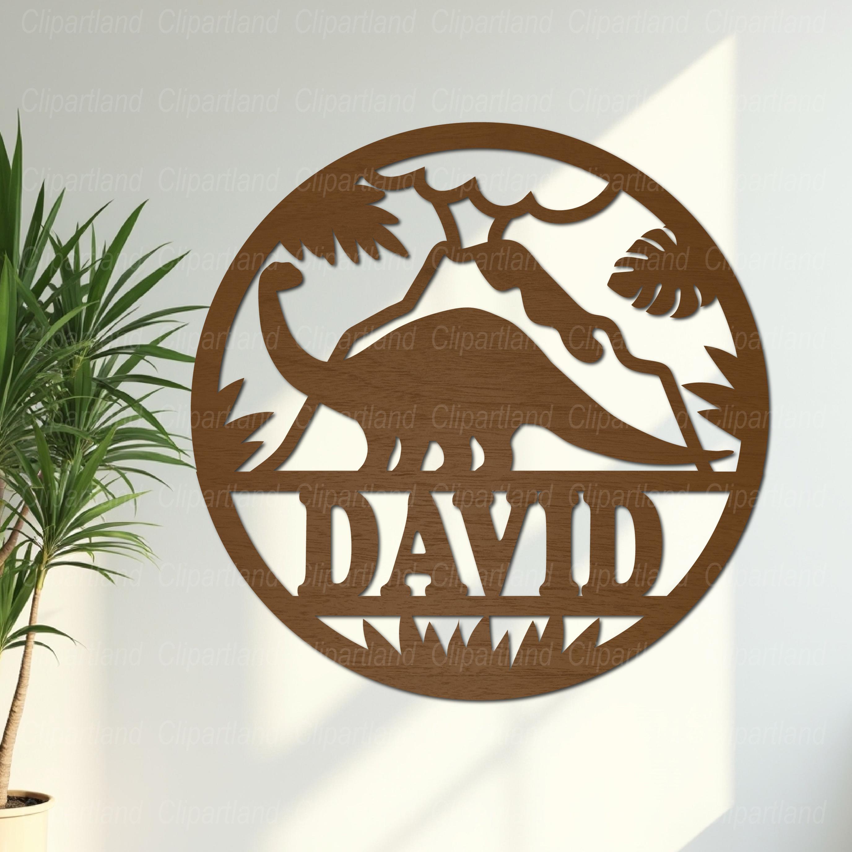 Personalized Dinosaur Name Sign SVG: Laser Ready Cut File (digital ...