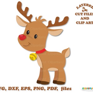 Directe download. Leuke kerst rendieren SVG gesneden bestanden en illustraties. Persoonlijk en commercieel gebruik. R_31.