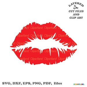 DIRECT downloaden. Kus rood print svg-bestand knippen en illustraties.  Persoonlijk en commercieel gebruik. L_1.