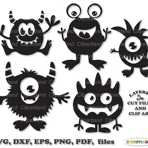 SOFORT DOWNLOAD. Monster Silhouette svg geschnittene Dateien.  Cm_14. Persönliche und kommerzielle Nutzung.