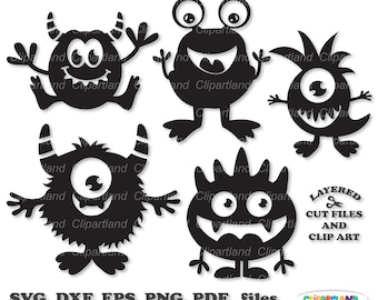 INSTANT Download. Monster silhouette svg cut files.  Cm_14. Personal and commercial use.