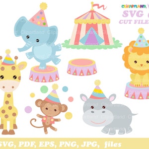 Téléchargement INSTANTANÉ. Fichier de coupe svg d’animaux de cirque. Ccirc_1. Usage personnel et commercial.