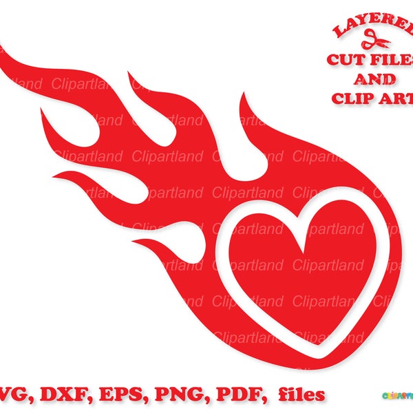 Flaming Heart - Etsy