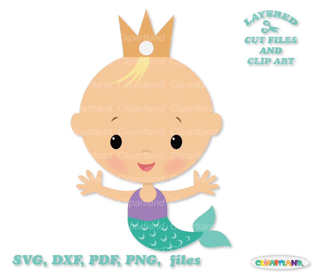 INSTANT Download. Cute Baby Mermaid Svg Cut File and Clip Art ...