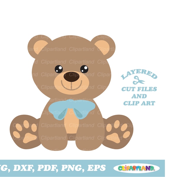 INSTANT Download. Commercial license is included up to 1000 uses! Cute sitting Teddy bear svg, dxf cut files and clip art. Br_12