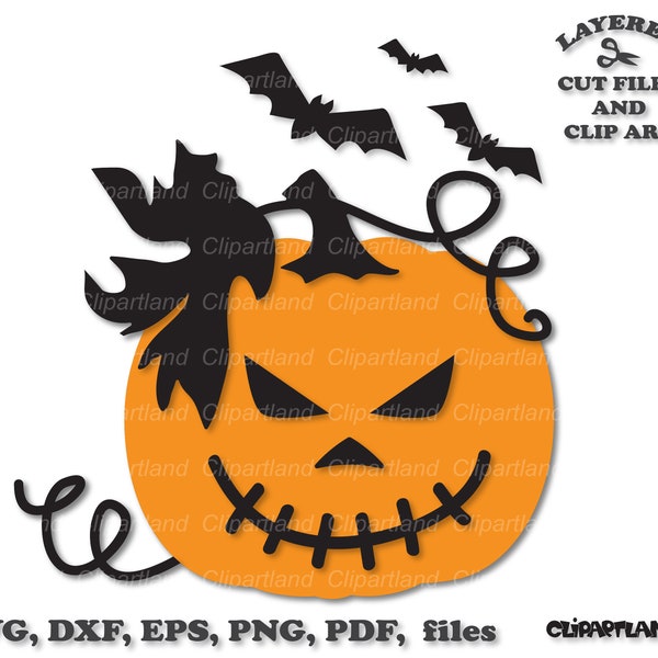 INSTANT Download. Halloween carved pumpkin svg cut file and clip art. Personal and commercial use. Hp_32.