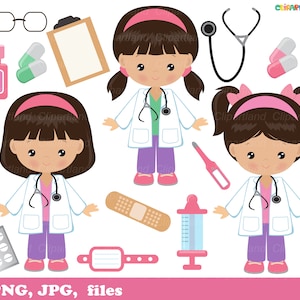 NATYCHMIASTOWE pobieranie. Clipart Doctor, nurse. Cd_19_doctor. Do użytku osobistego i komercyjnego.