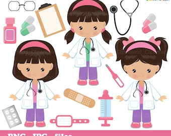 INSTANT Download. Doctor, nurse clip art. Cd_19_doctor. Personal and commercial use.