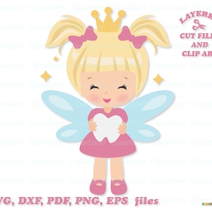 Téléchargement instantané. Mignonne petite fée des dents svg fichier coupe clipart. Usage personnel et commercial. T_8.