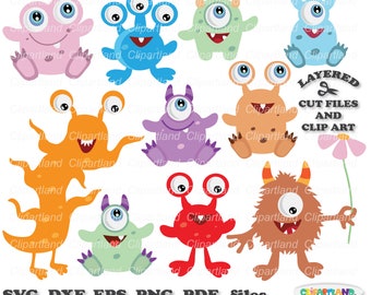 INSTANT Download. Cute monster svg cut file and clip art. Commercial license is included ! M_51.