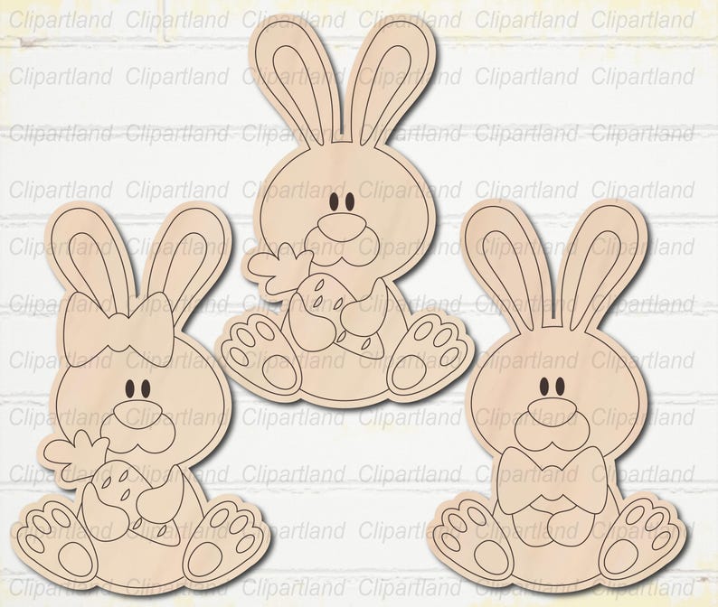 Easter Bunny SVG Laser Cut Files, Paint Kit Bundle (digital Download ...