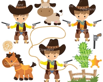 INSTANT Download. Cowboy clip art. CCB_8. Personal and commercial use.
