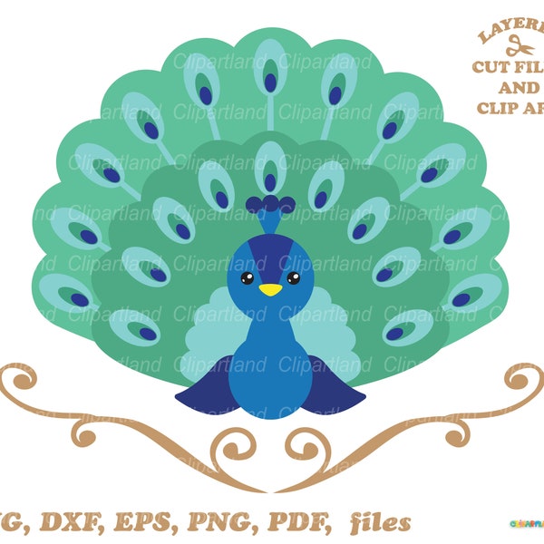 INSTANT Download. Peacock svg cut files and clip art. Personal and commercial use. P_8.