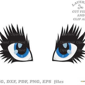 Anime Girl Eyes SVG Bundle, Anime Eyes Svg, Eyes Svg File, Eyelashes svg,  Manga eye Svg, Cartoon eyes svg, Svg cut file, Anime Eyes Cricut.