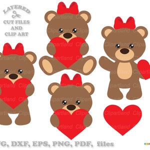 SOFORTIGER Download. Valentin Bär. Süße kleine Braunbär Mädchen geschnitten Datei und Clip Art svg. Kommerzielle Lizenz ist enthalten! B_7.