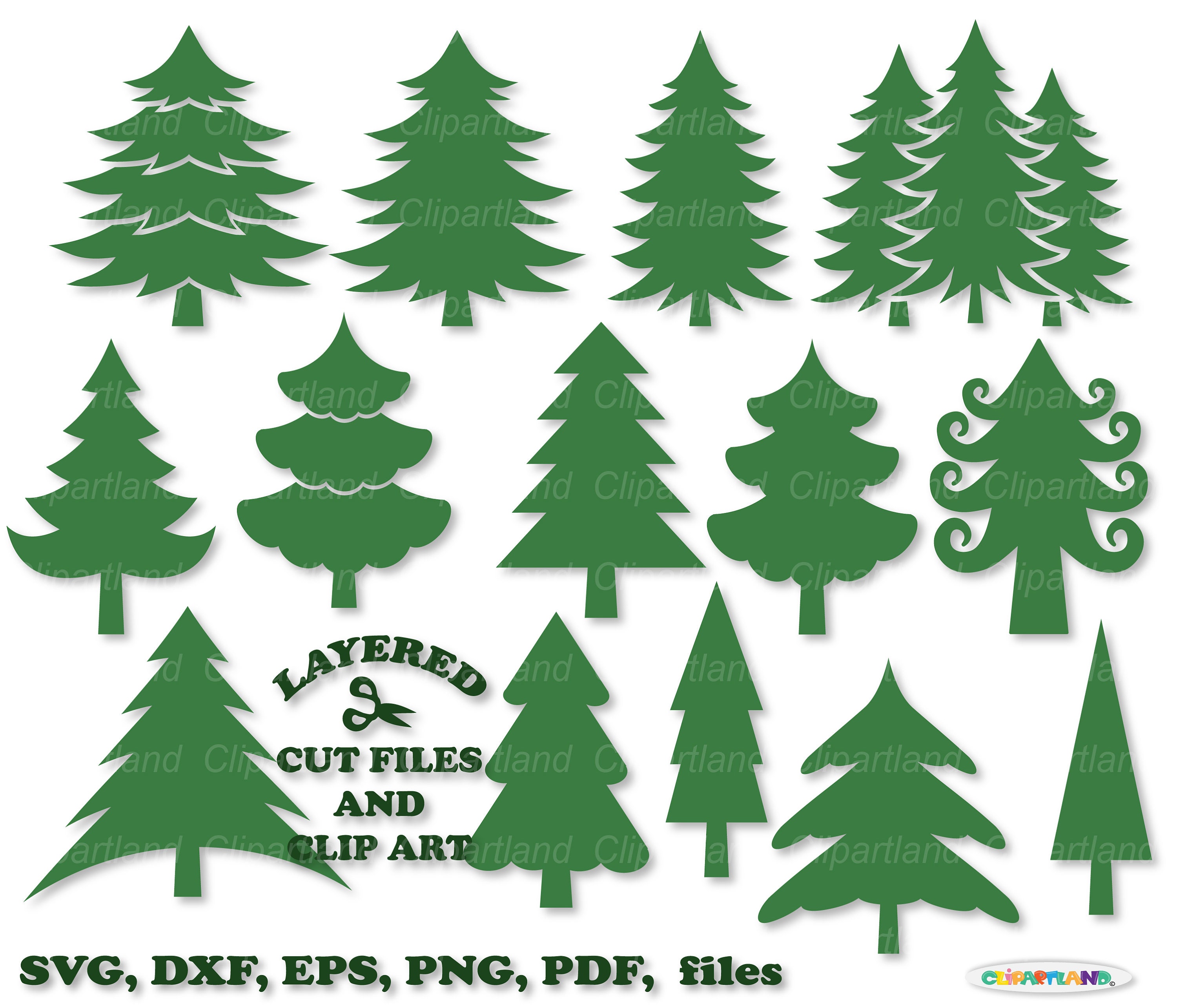 Fir Tree Stencil bundle - Christmas Tree Stencils