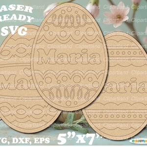 SOFORTIGER Download. SVG Paint Namenskit. Ostern DIY Färbung Ostereier Set. Single Line SVG-Schnittdatei für den Laser. D_6.