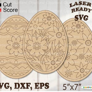 Descarga INMEDIATA. Kit de pintura SVG. Juego de huevos de Pascua para colorear. Archivo SVG para cortar con láser. E_35.