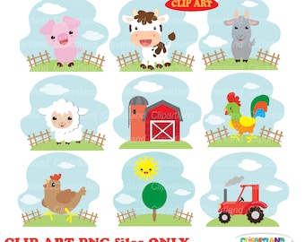 INSTANT Download. Farm animal clip art. CF_71_Farm. Personal and commercial use.