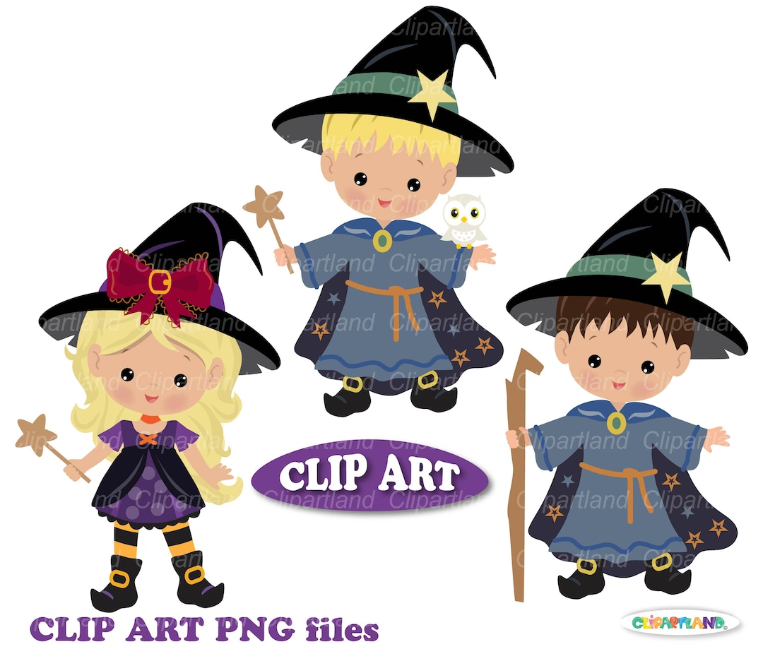 INSTANT Download. Cute Children. Witch and Wizard. Personal and ...