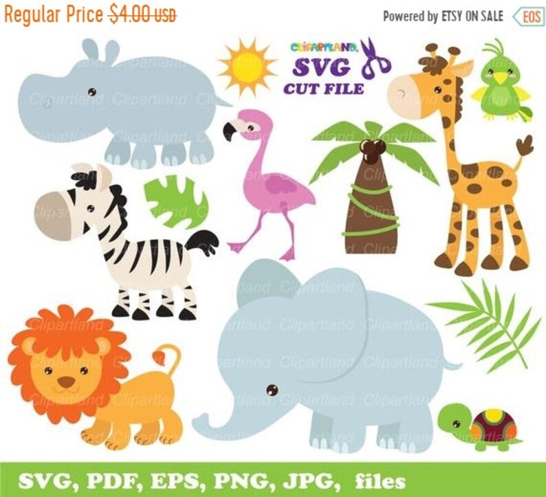 Download ON SALE INSTANT Download. Jungle animals cut files. Svg cut | Etsy