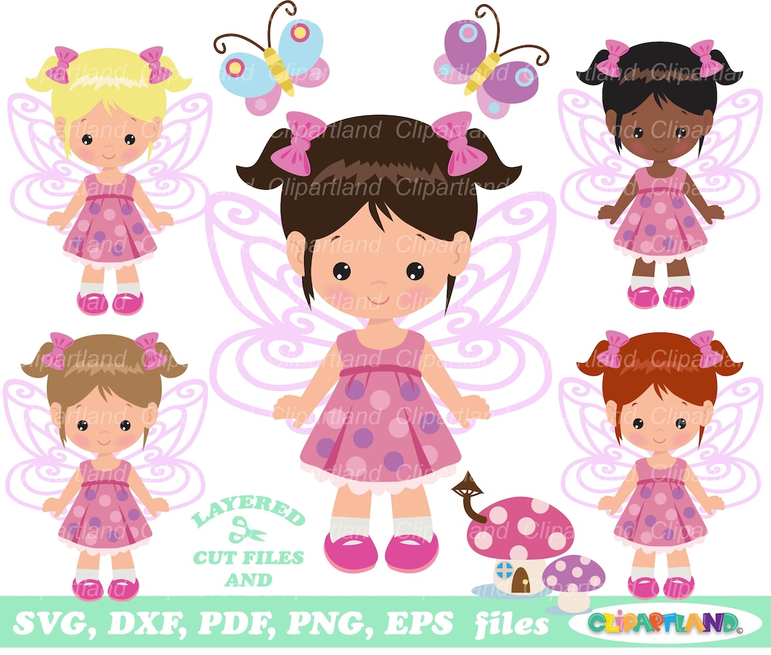 INSTANT Download. Cute Fairy Girl Cut Files and Clip Art. Commercial ...