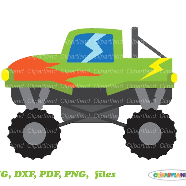 INSTANT Download. Monster truck svg cut file and clip art. Commercial license is included up to 500 uses! Mt_4.