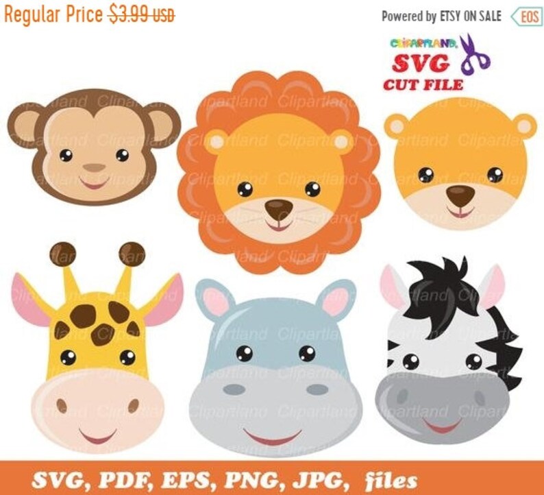 Download ON SALE INSTANT Download. Jungle animal face cut files. Svg | Etsy
