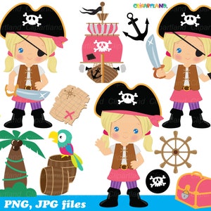 Download istantaneo. ClipArt di ragazza pirata. Cp_89_ragazza. Uso personale e commerciale.