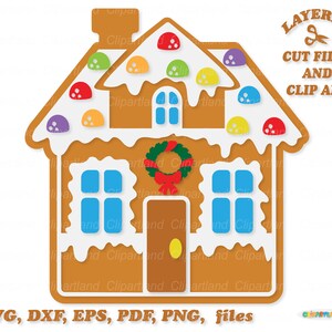 Descarga instantánea. Linda casa de pan de jengibre svg, archivos de corte dxf y imágenes prediseñadas. G_4.