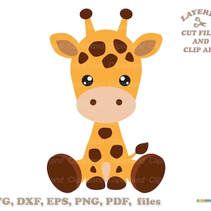 INSTANT Download. Cute sitting giraffe  cut files and clip art. Commercial license is included! G_26.