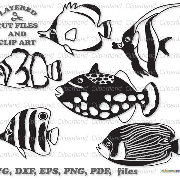 INSTANT Download. Sea fish svg cut file and clip art. Commercial license is included up to 500 uses! Sf_2.