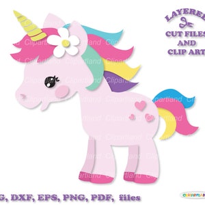 INSTANT Download. Little girly unicorn svg cut file and clip art. U_5. Personal and commercial use.