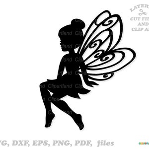 Téléchargement instantané. La licence commerciale est incluse ! Jolie silhouette de fée de jardin assise coupée des fichiers et des images clipart. Fs_2.