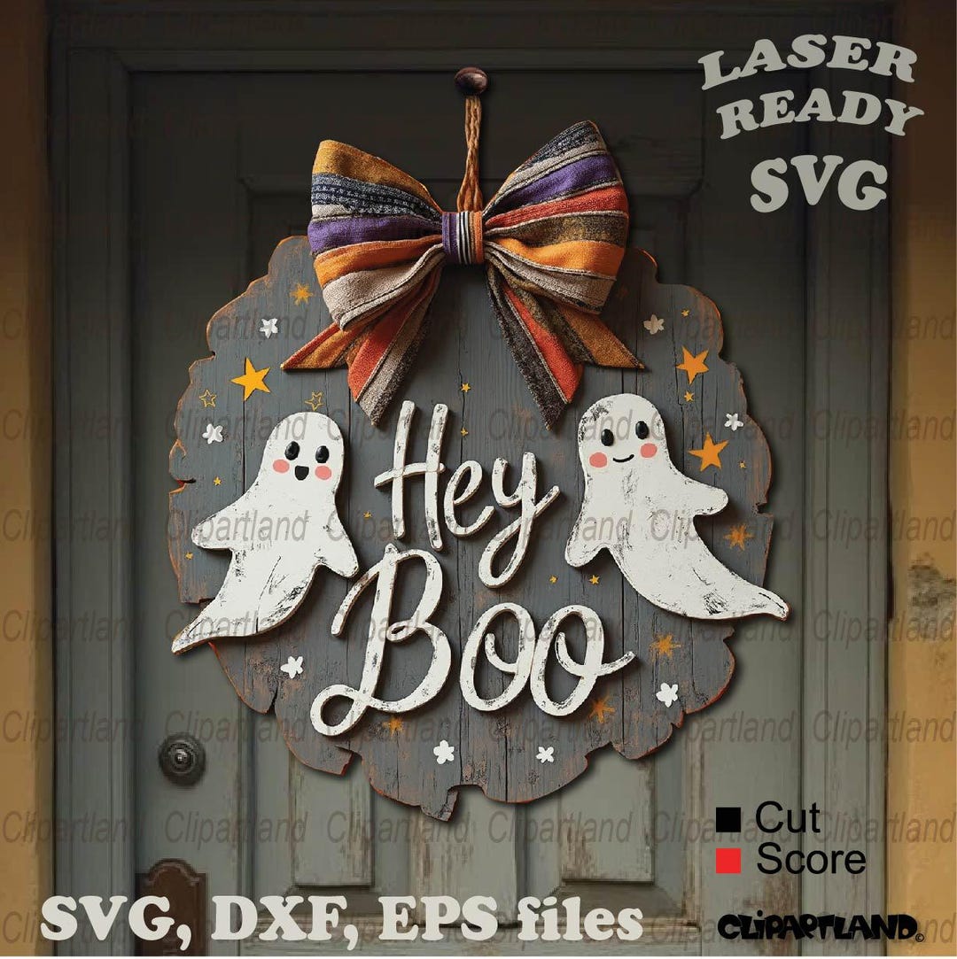 Ghost Halloween Door Hanger SVG Laser Cut File (digital Download) - Etsy