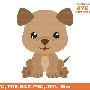 Directe download. Zittende puppy hondje SVG gesneden bestand en illustraties. Dd_1. Persoonlijk en commercieel gebruik.