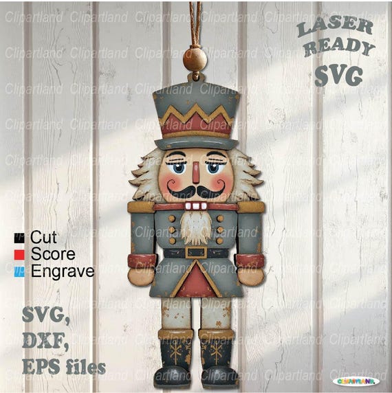 INSTANT Download. Christmas ornament Nutcracker for laser cutting. Glowforge, cnc laser file svg. N_2.