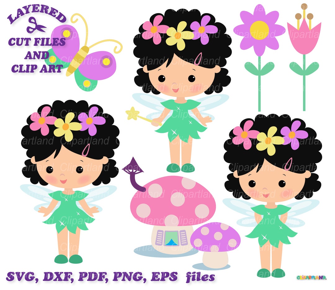 INSTANT Download. Cute Little Garden Fairy Girl Svg Cut Files and Clip ...