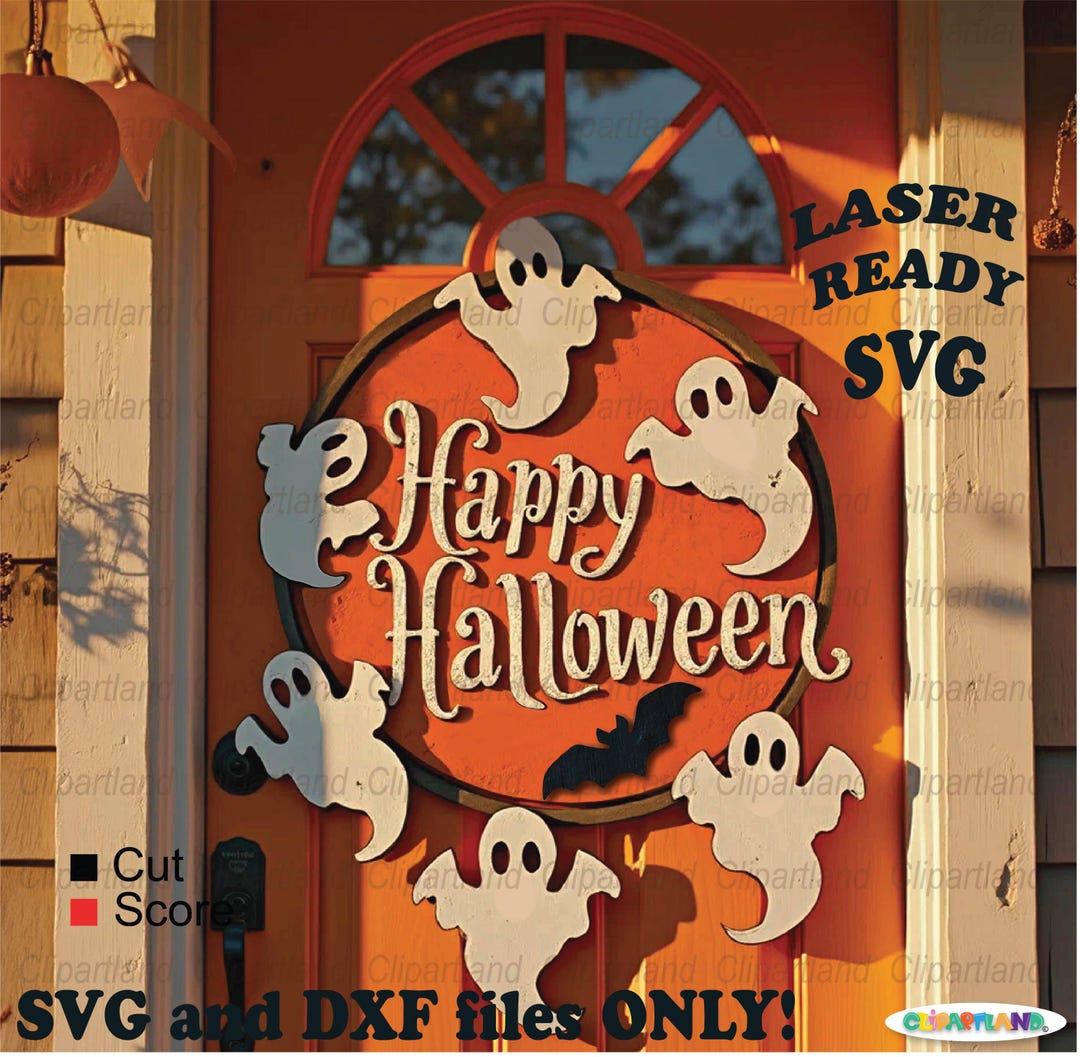Halloween Ghost Door Hanger SVG Laser Cut File (digital Download) - Etsy