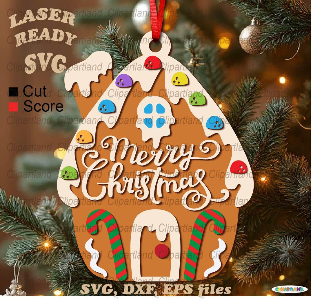 INSTANT Download. Christmas Ornament Gingerbread House Svg Cut File for ...