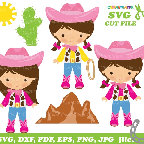 INSTANT Download. Little cowgirl svg cut files. Cg_2. Personal and commercial use.