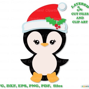INSTANT Download. Christmas penguin girl svg cut file and clip art. Pg_4. Personal and commercial use.