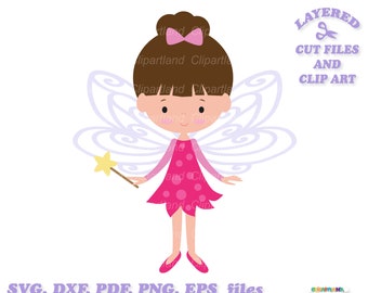 Clipart tuinfee meisje, gesneden SVG-bestanden (digitale download)