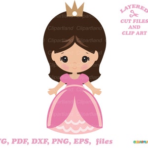 Directe download. Kleine prinses SVG, DXF gesneden bestanden en illustraties. Persoonlijk en commercieel gebruik is inbegrepen! P_18.