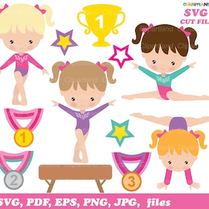 Descarga instantánea. Gimnástica chica svg archivo cortado. Cgym_38. Uso personal y comercial.