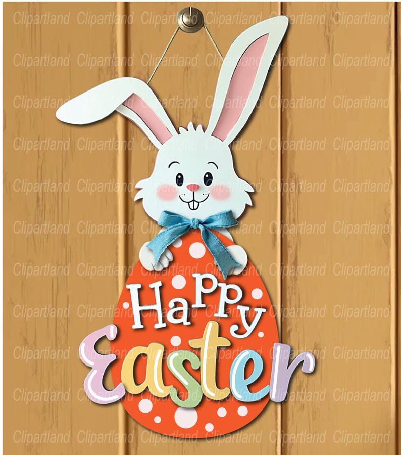 INSTANT Download. Happy Easter Bunny Door Hanger for Laser Cutting ...