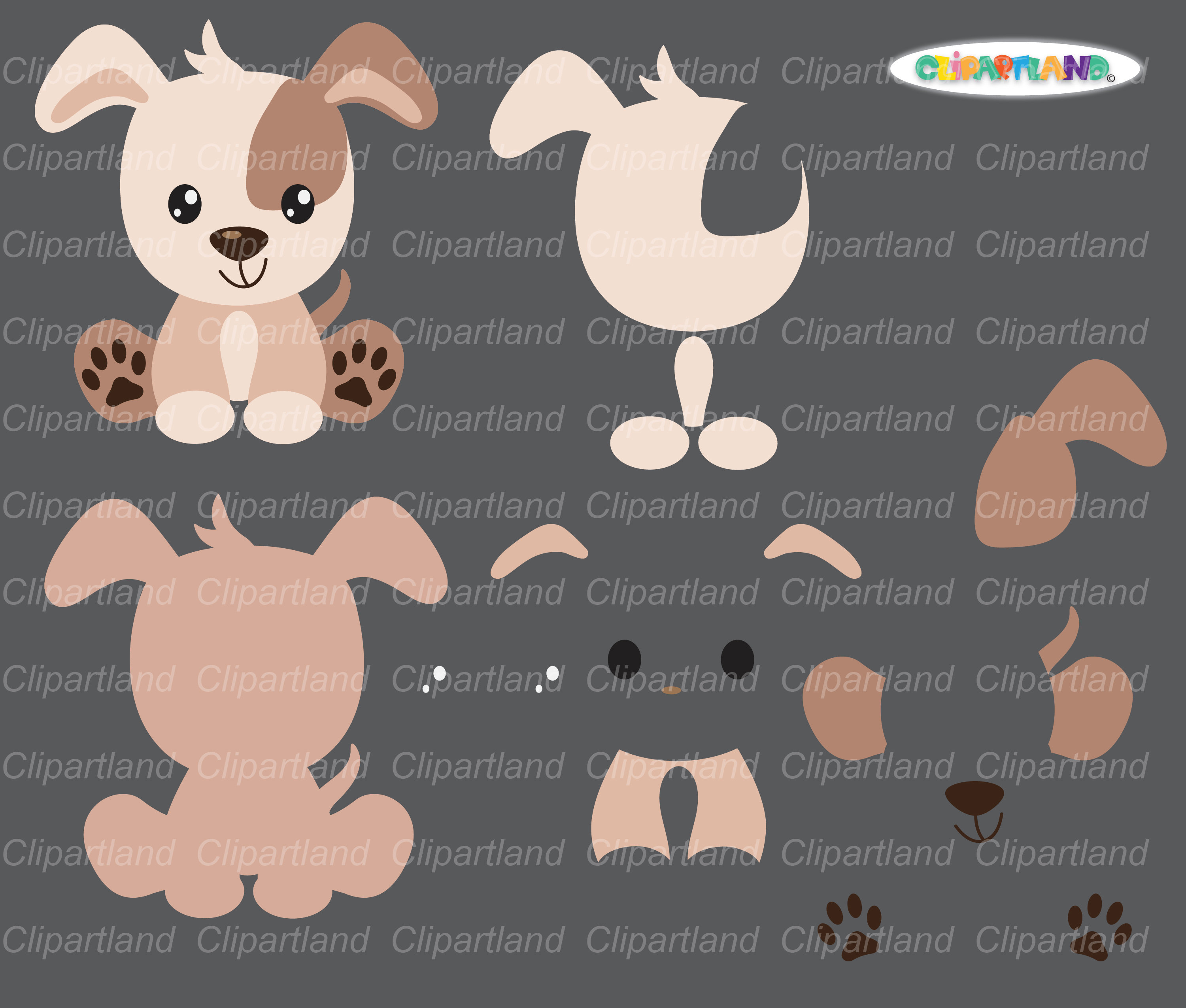 Cute Puppy Dog SVG, PNG Clipart – Commercial License (digital Download ...